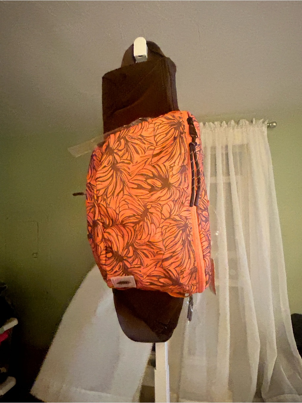 Free People Happy Packer Sling Bag in Monstera Brown & Orange